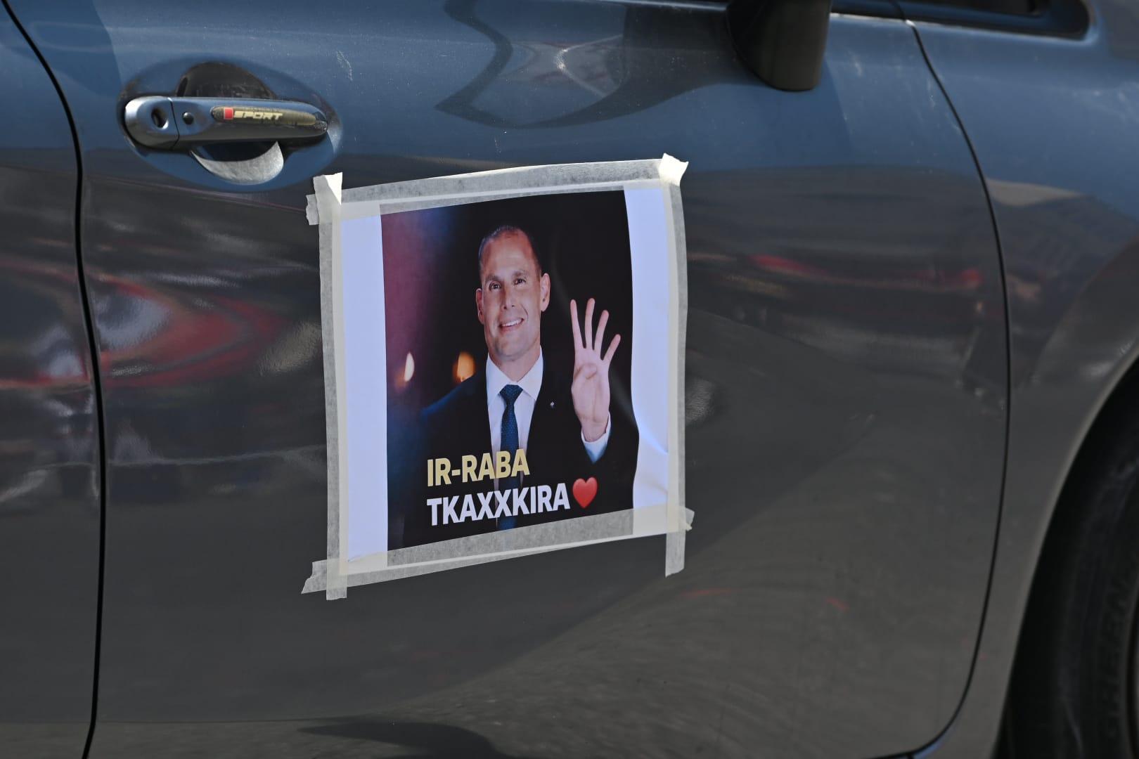 An AI-generated image of PL leader Robert Abela signalling "the fourth landslide" was widely used by supporters. Photo: Matthew Mirabelli
