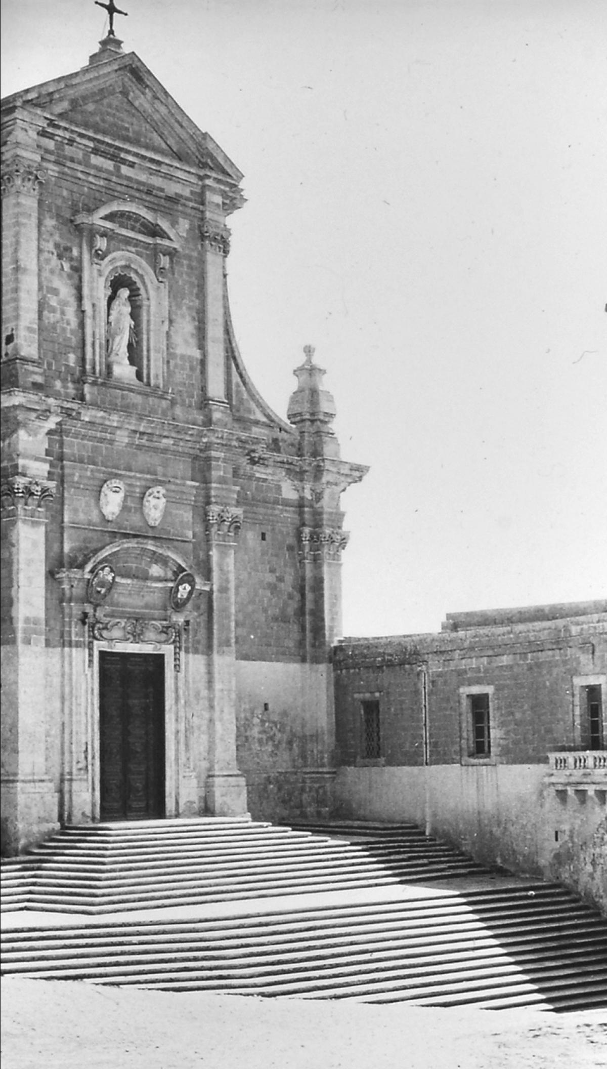 The Gozo Cathedral fa&ccedil;ade at the time when Camilleri was Bishop of Gozo. Photo: John Cremona Collection