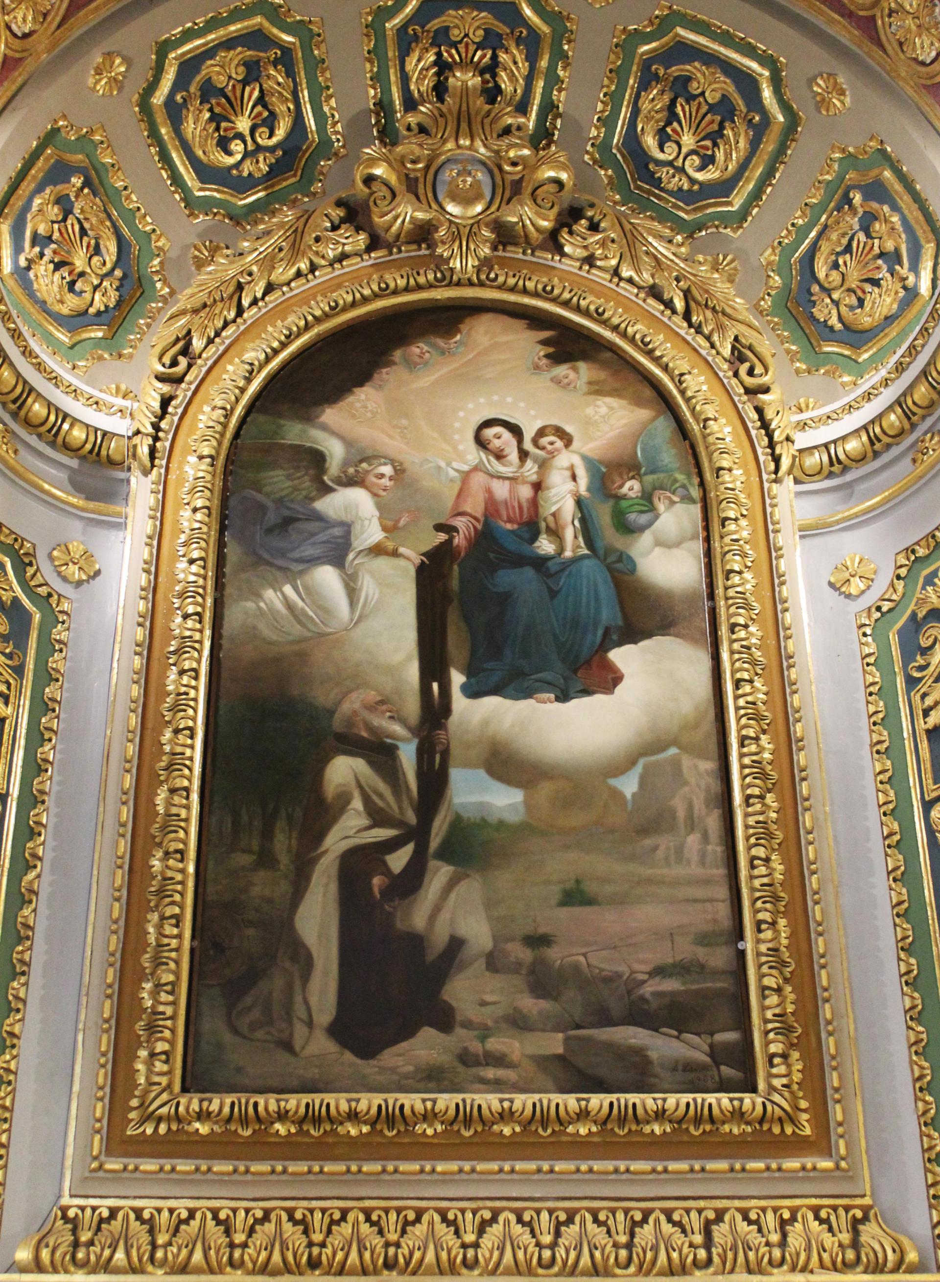 The conserved painting after it was installed back in its niche. Photo: <em>Fratellanza tal-Madonna tal-Karmnu A.D. 1801 Żurrieq</em>