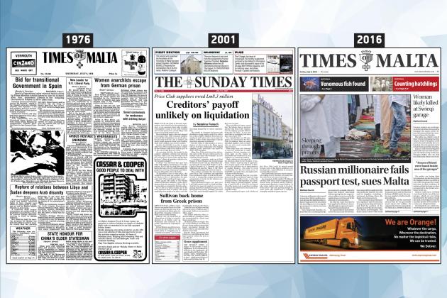 July 8: The front page of Times of Malta 10, 25 and 50 years ago