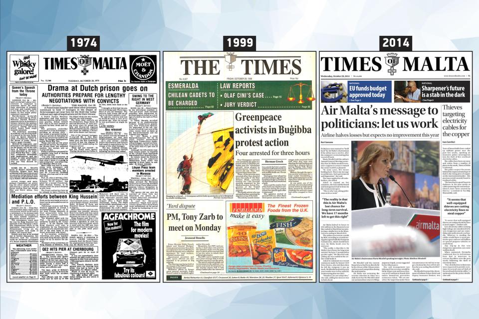 Times of Malta through the years.