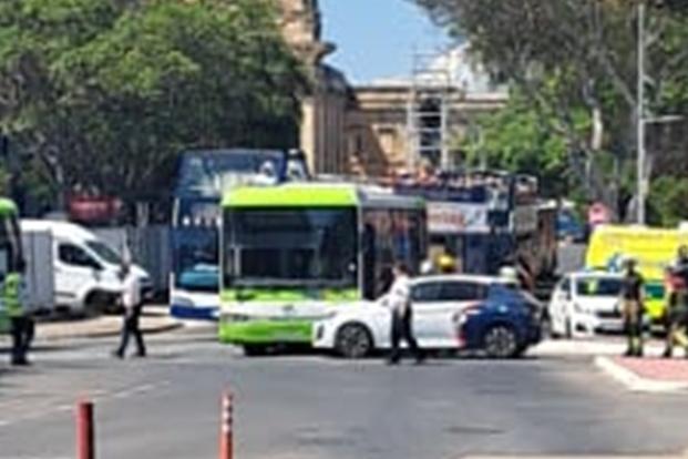 The accident in Floriana did not appear to be serious.