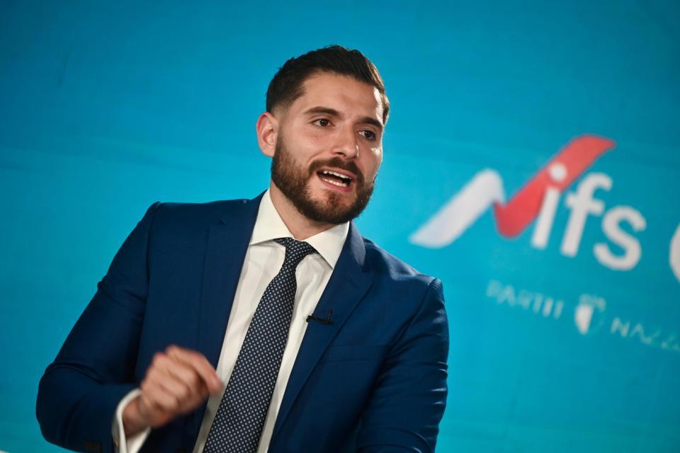 Alex Borg speaking at the PN conference on Thursday. Photo: Jonathan Borg.