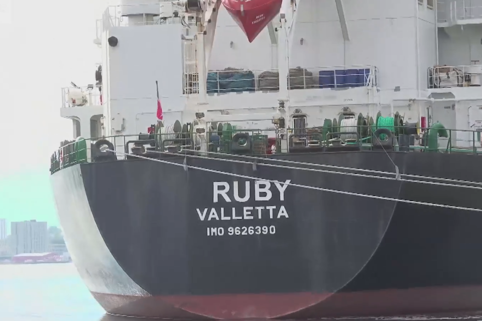 Transport Malta has denied that 'Ruby' carrying a large cargo of explosive material, is heading to Malta. 