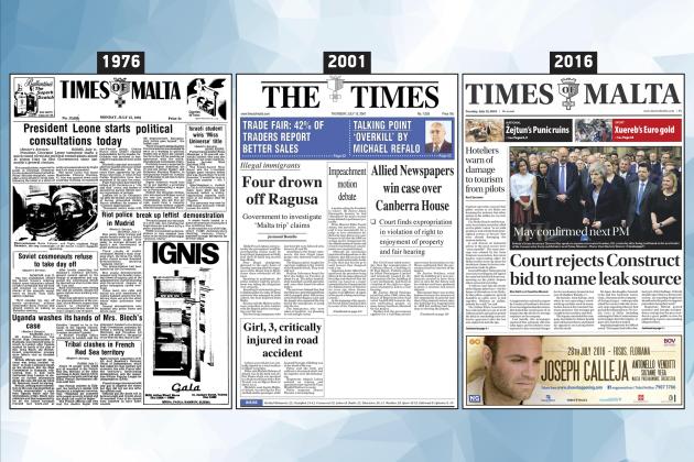 July 12: The front page of Times of Malta 10, 25 and 50 years ago