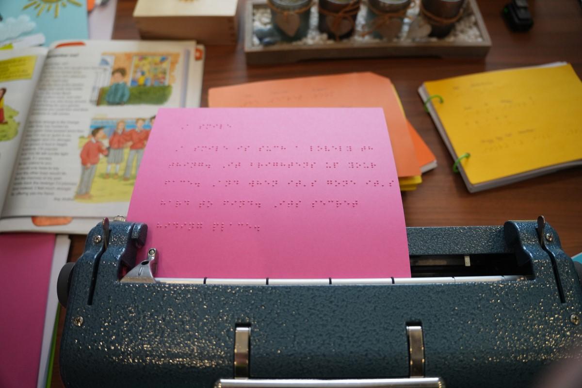 Marilena's Braille typewriter.