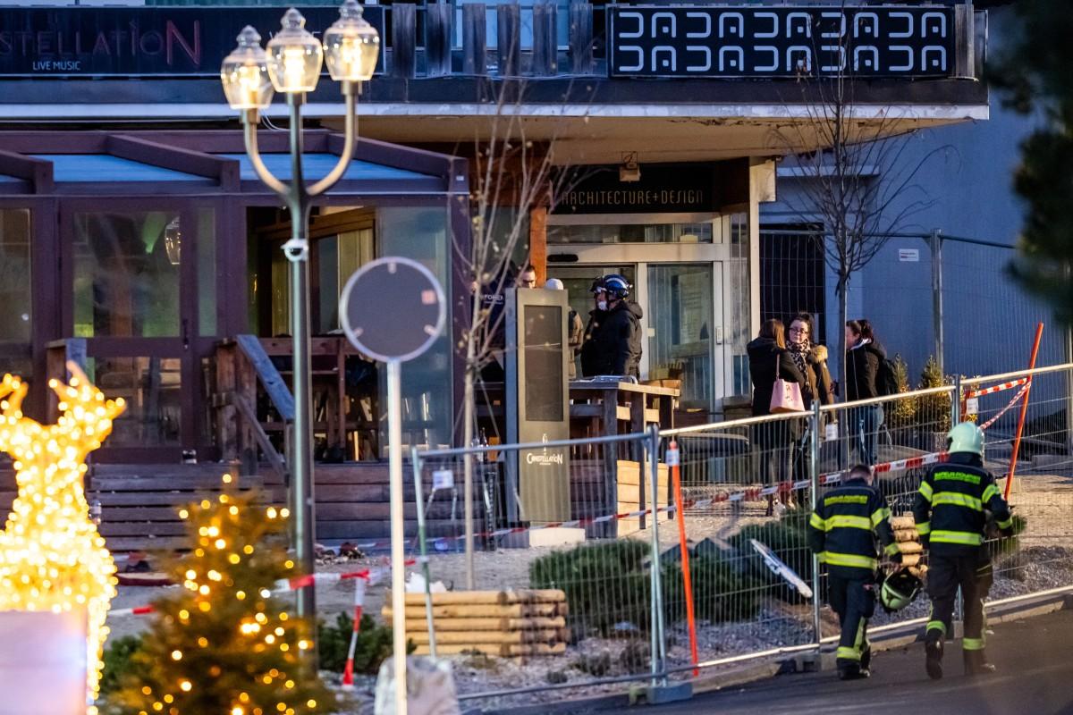 Rescuers are seen at the site of an explosion that ripped through the bar Le Constellation in Crans-Montana on January 1, 2026..Photo: AFP