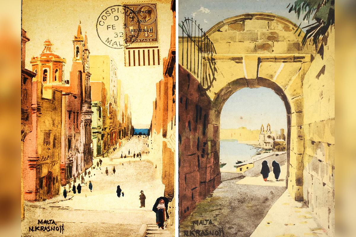 Street Forni. Right: Cottonera Gate