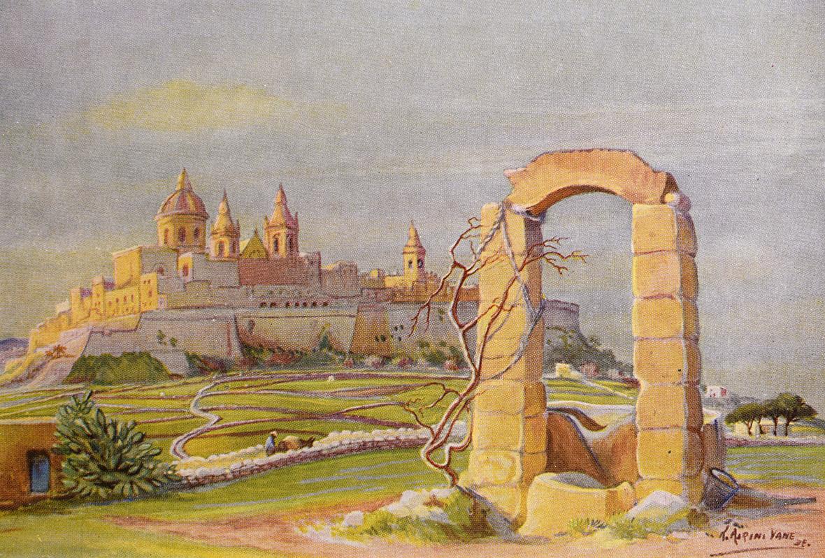 'Citt&agrave; Vecchia and Old Maltese Well', by Kathleen Airini Vane