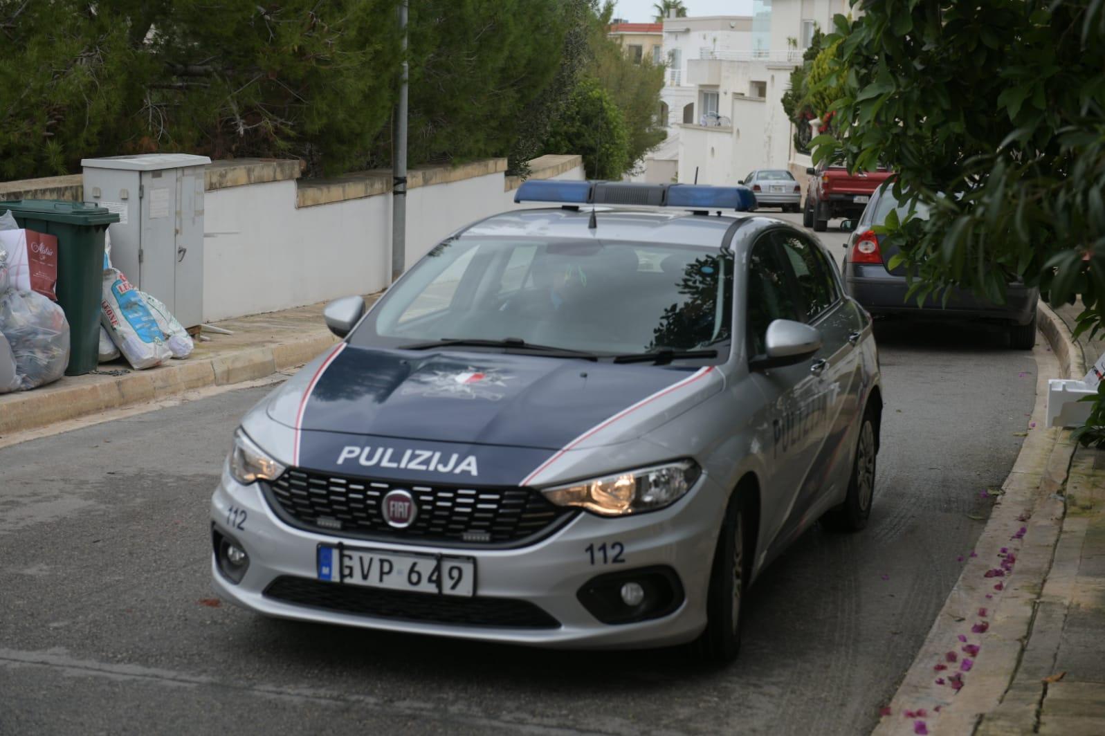 Police on Tuesday at Keith Schembri's Mellieha home. Photo: Matthew Mirabelli.