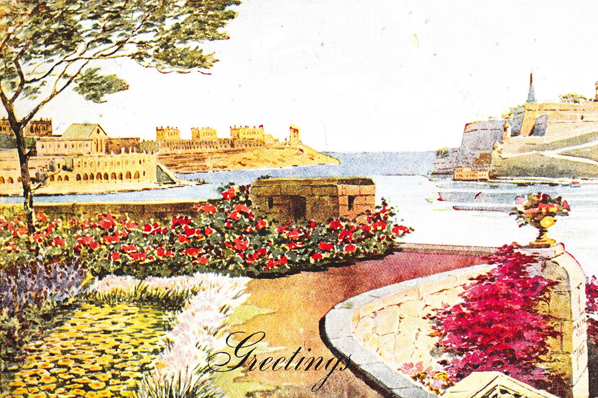 An example of Krasnoff&rsquo;s Malta postcards anonymously plagiarised after he left Malta.