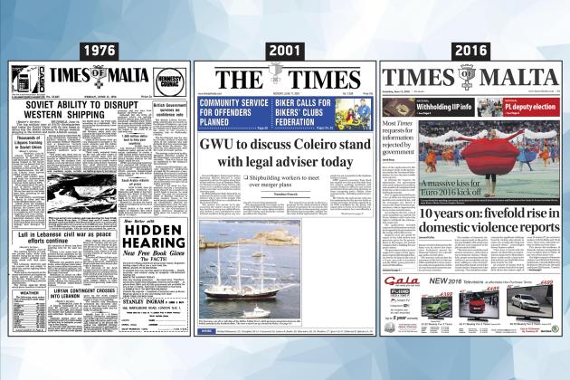 June 11: The front page of Times of Malta 10, 25 and 50 years ago