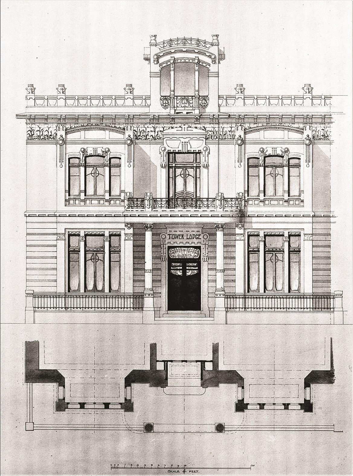 Andrea Vassallo, drawing of elevation of Villa Said, Tower Road, Sliema. Photo: Richard Ellis Archives