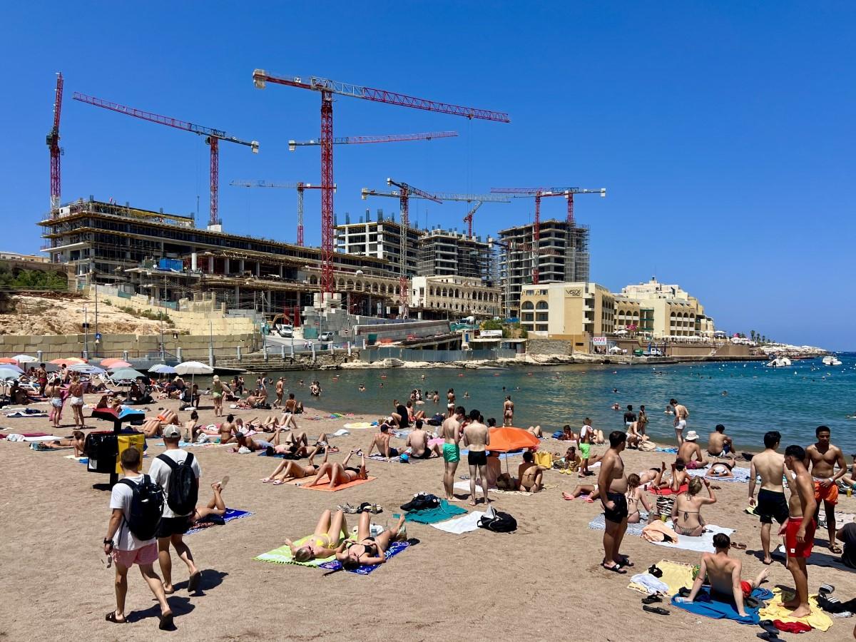 The site is currently home to many unsightly cranes that have been the subject of much criticism. File photo: Times of Malta