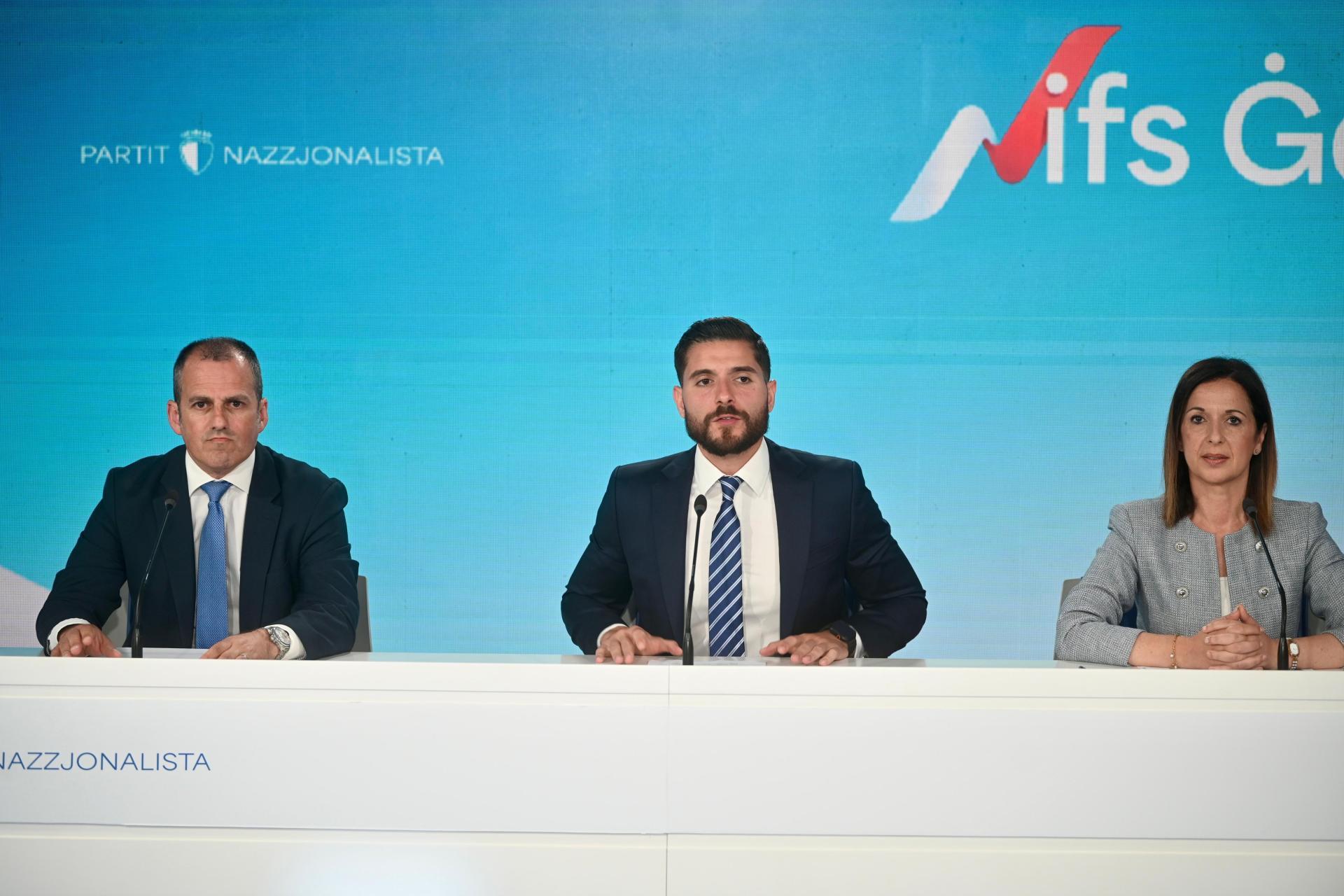 Graham Bencini, Alex Borg and Paula Mifsud Bonnici speaking on Monday. Photo: Jonathan Borg