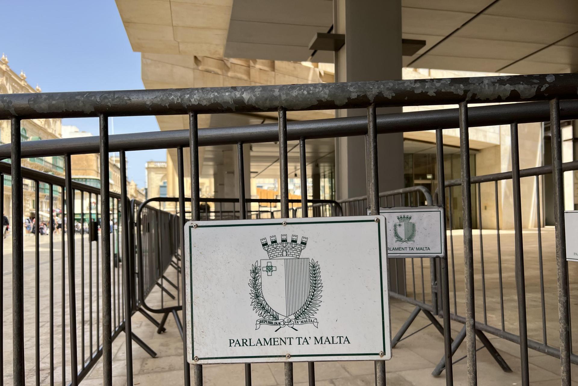 The barriers have been in place since political protests in 2019. File photo: Times of Malta