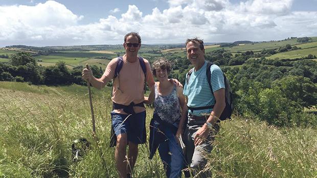 Regular guest and walker Mark Pritchard, who lives in Australia with his wife Christa, with Jennie and her husband Malcolm Wild from Wildaboutexmoor. Photos: www.visit-exmoor.co.uk