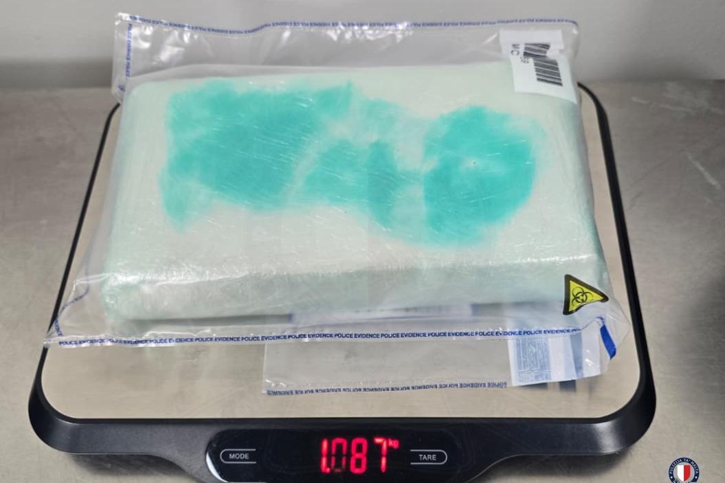 The alleged drugs found hidden in the suspect's trousers. Photo: Malta Police Force