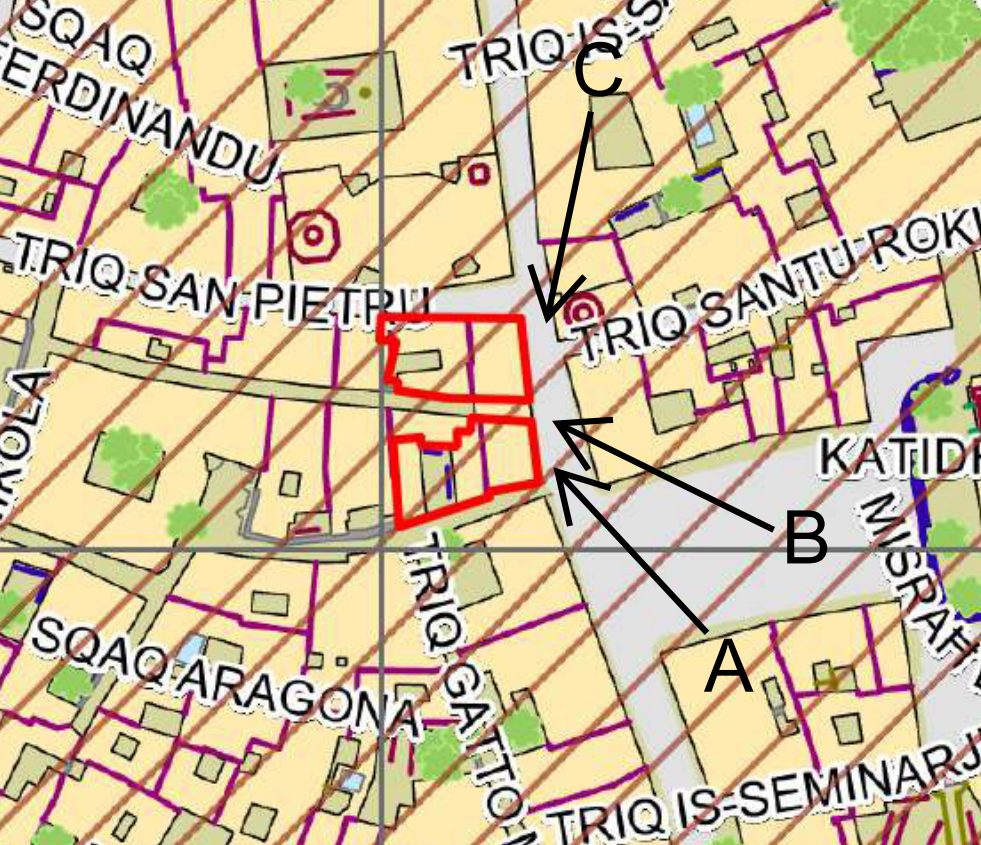 The palazzo occupies is spread across two buildings. Graphic: PA.