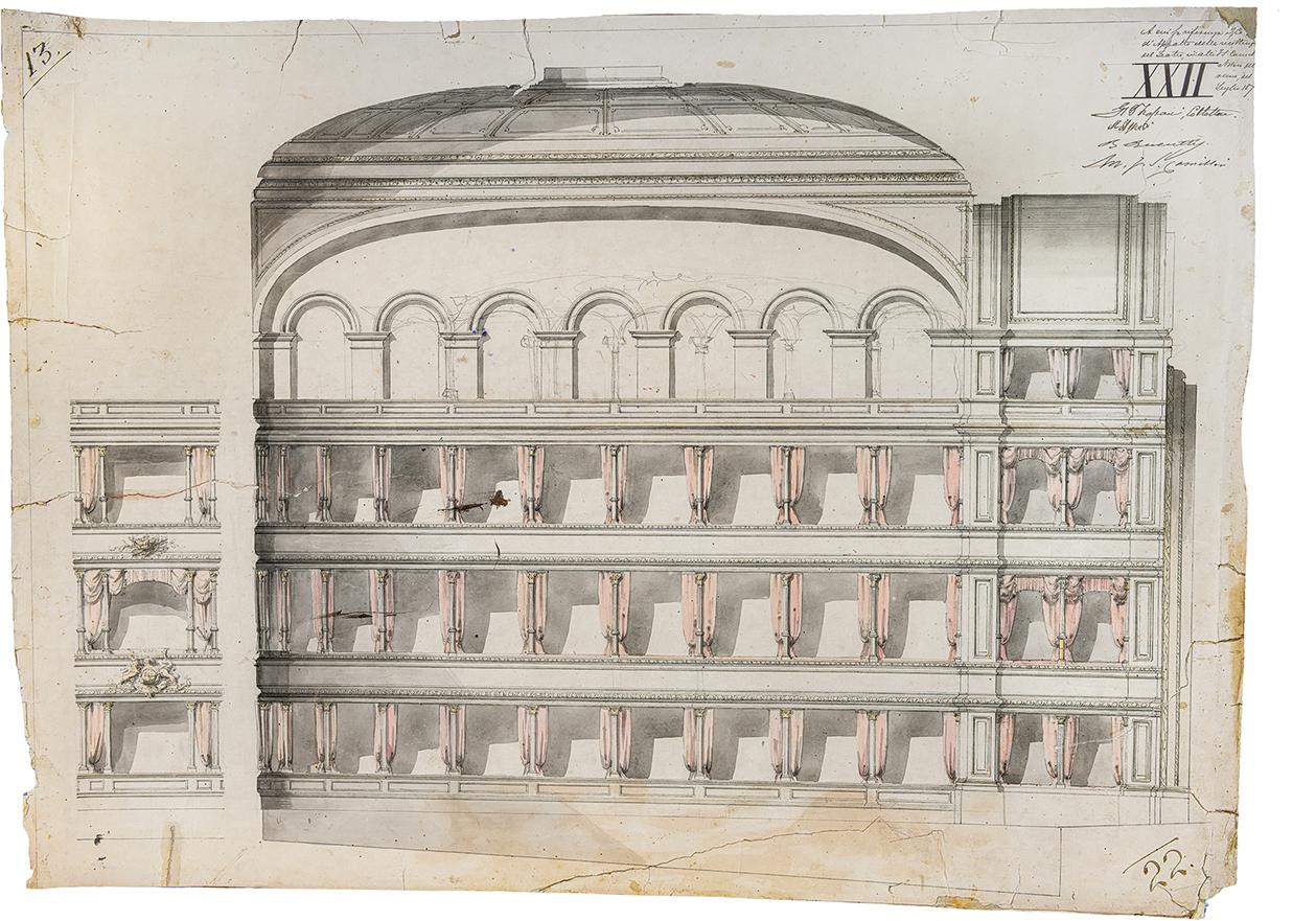 Plans of some of the Royal Opera House interior.