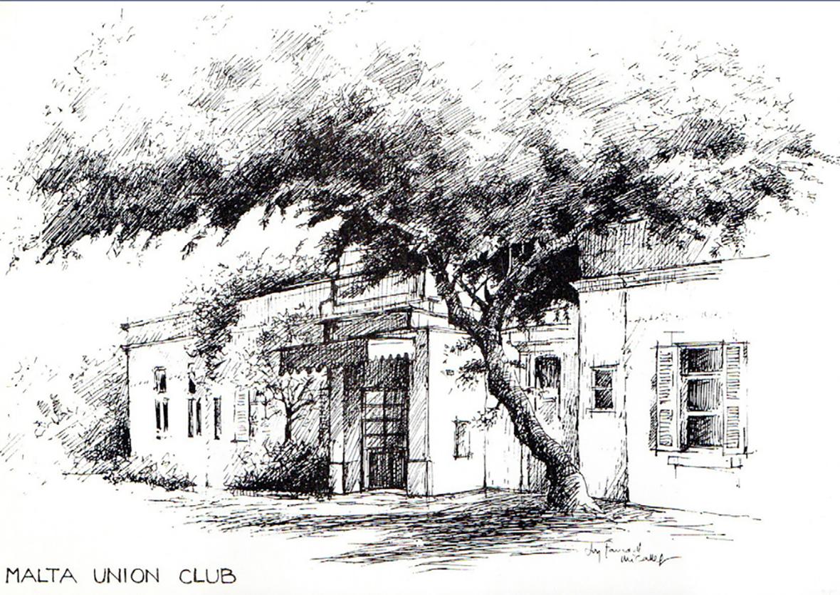 A drawing of the old premises in Sliema. Photo: Union Club