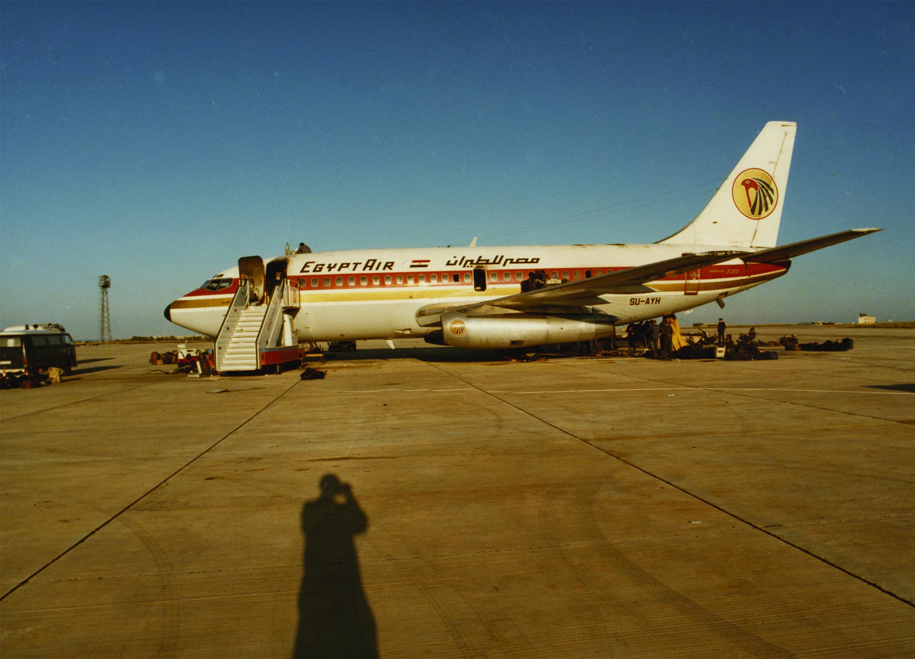The Egyptair aircraft in Luqa.