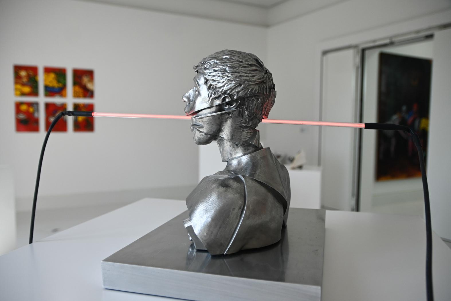 Art by Kane Cali on display at Axis gallery for the Biennale exhibition.