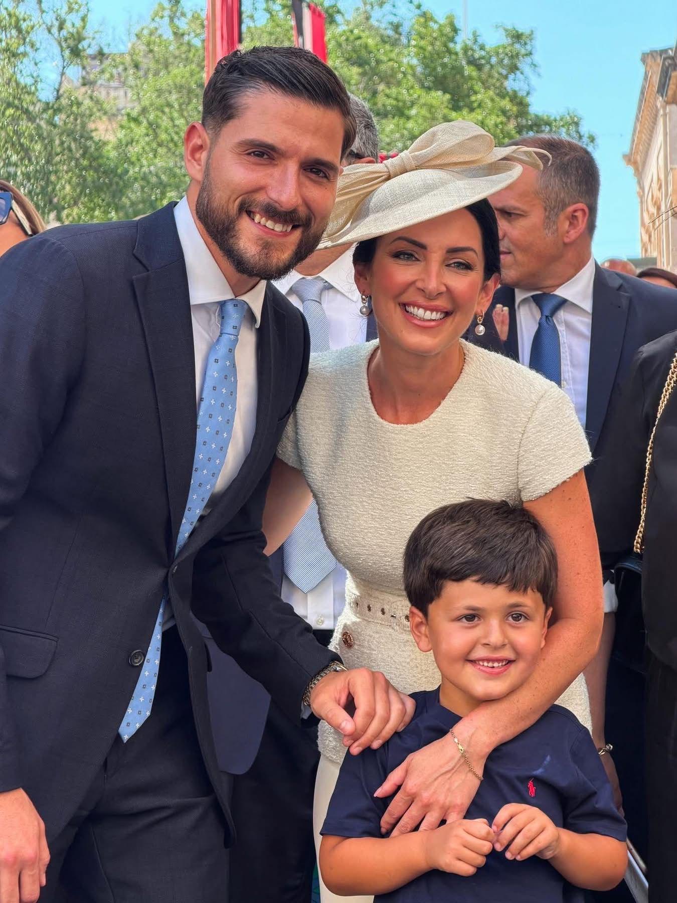 Alex Borg, Sarah Bajada and her child. Photo: Chris Sant Fournier