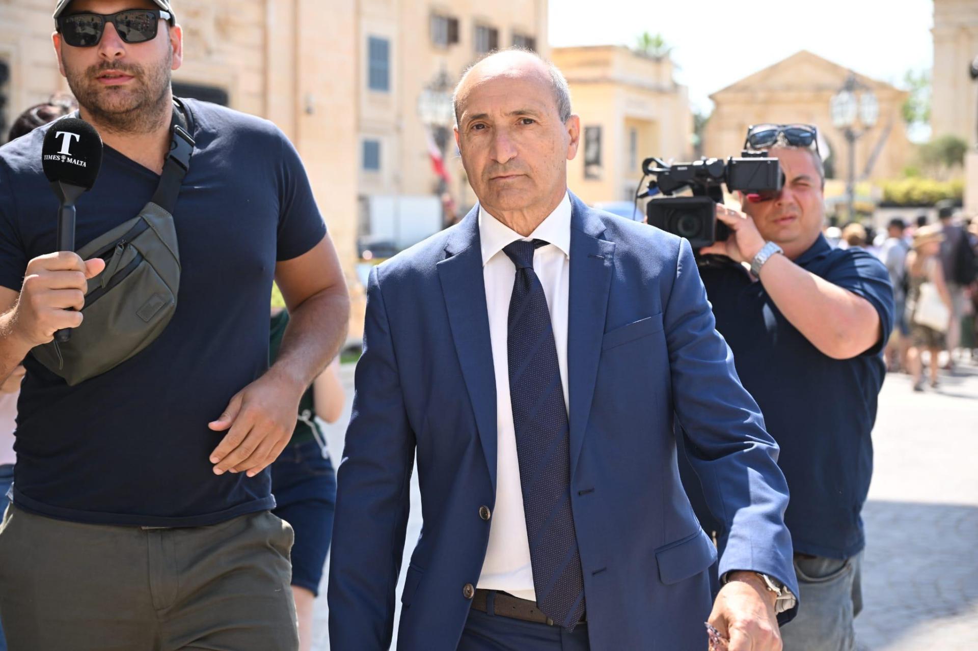 Chris Fearne seen entering Castille. Photo: Matthew Mirabelli