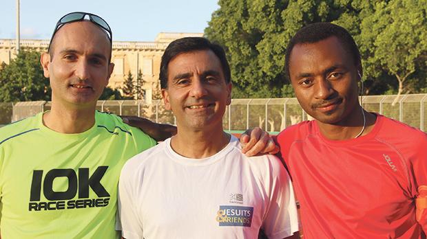 From left: Mario Farrugia,Fr Patrick Magro and Mark Kimario