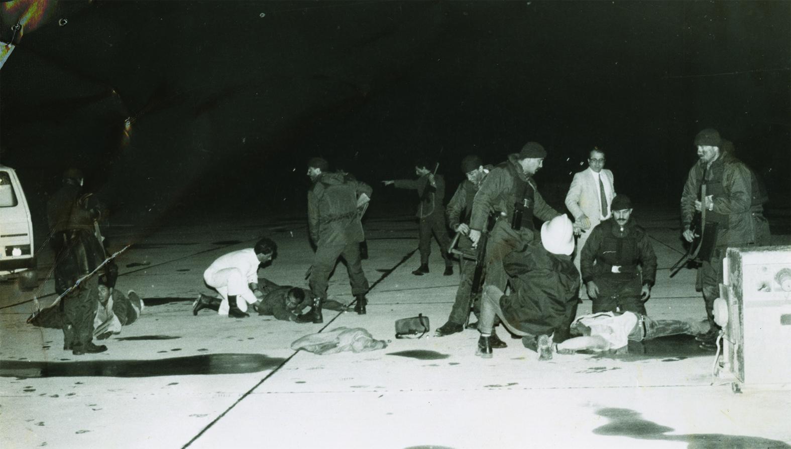 Soldiers on the Luqa runway after the storming.