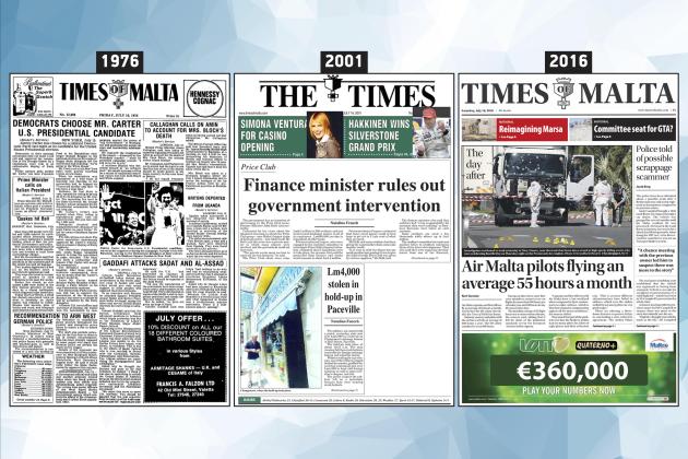 July 16: The front page of Times of Malta 10, 25 and 50 years ago