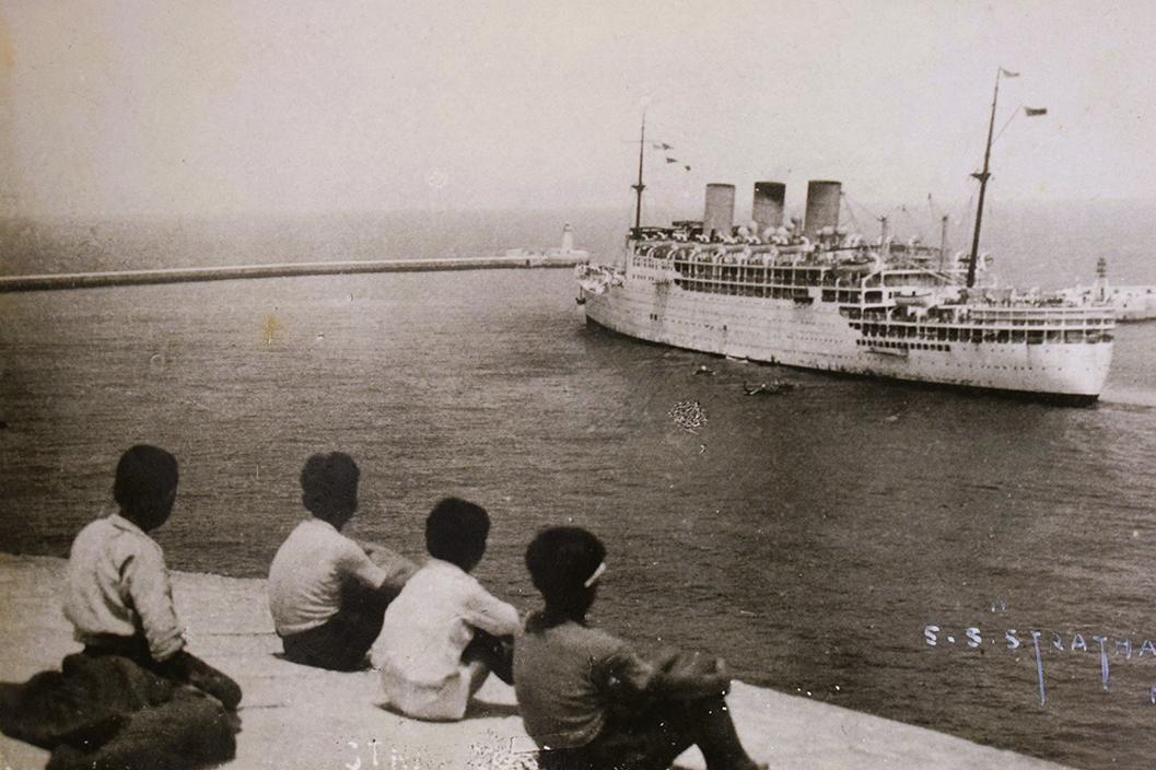 1934 postcard of the Stathaird in Grand Harbour.