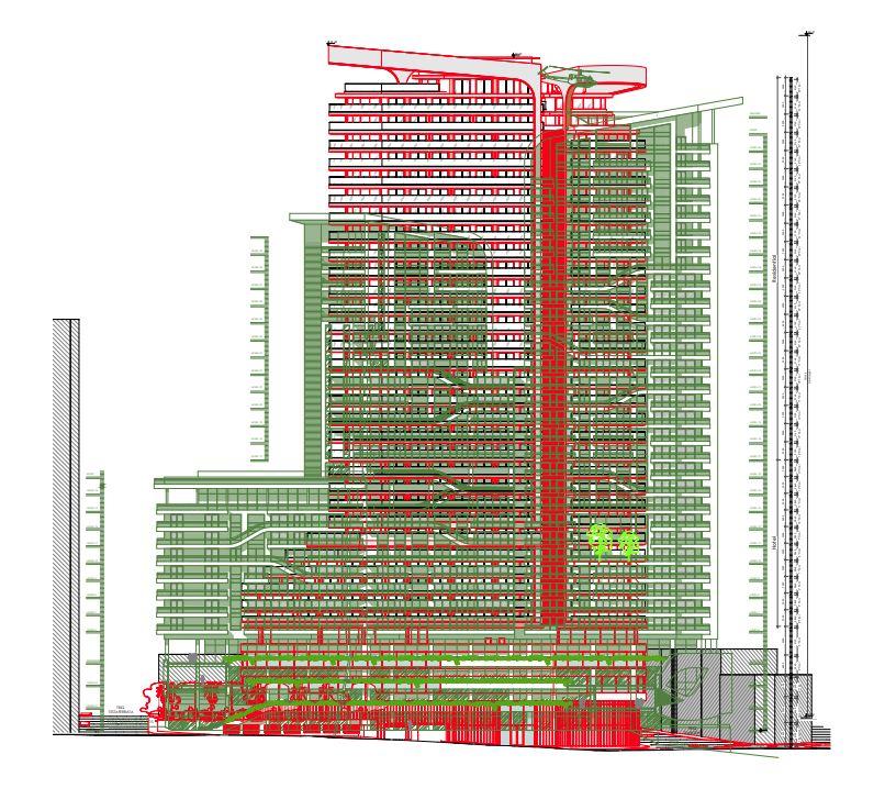The red illustration shows the latest plans. Photo: Planning Authority