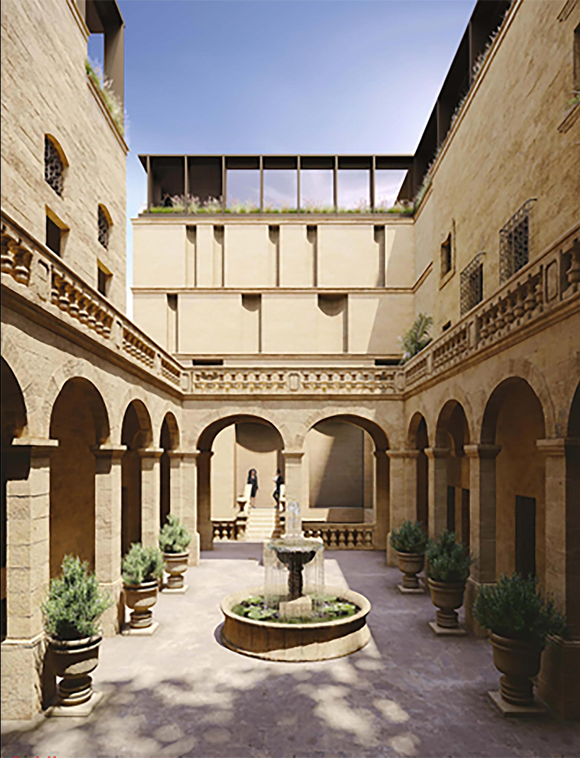 The courtyard at the centre of the palazzo.