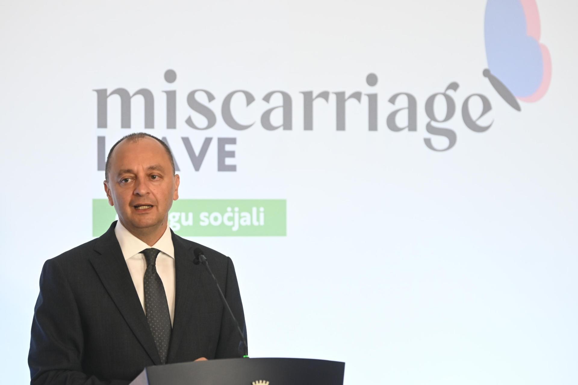 Parliamentary secretary Andy Ellul presenting the miscarriage proposals. Photo: Jonathan Borg