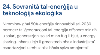 The manifesto later lists a 50% goal.