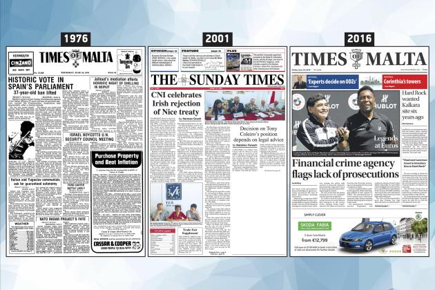 June 10: The front page of Times of Malta 10, 25 and 50 years ago