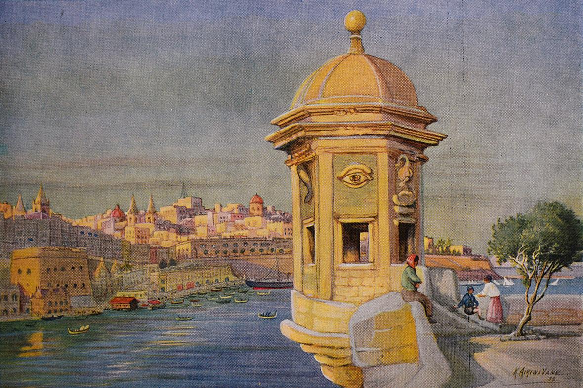 'Valletta and Isola Watch Tower', by Kathleen Airini Vane