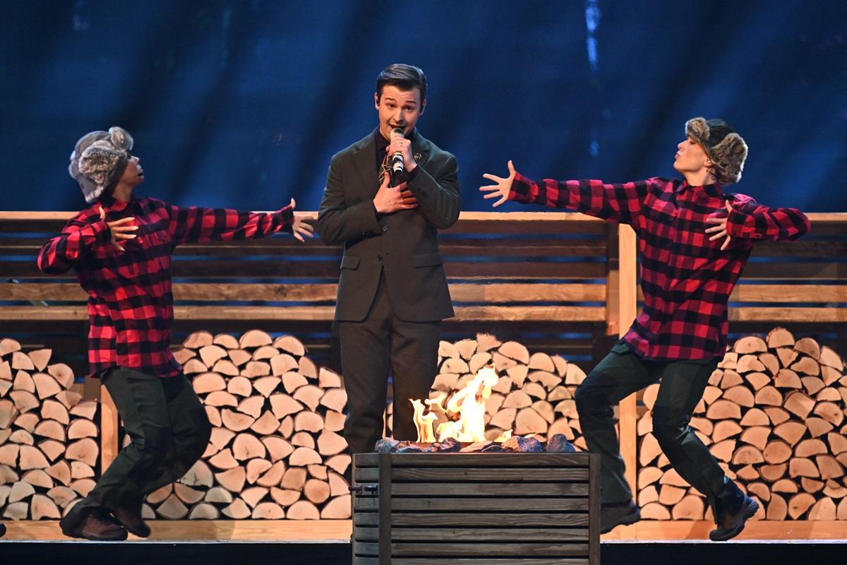 Sweden's KAJ performing "Bara Bada Bastu". Photo: AFP