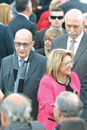 Man behind the woman. Edgar Preca, left, with his wife Marie-Louise. Photo: Jason Borg