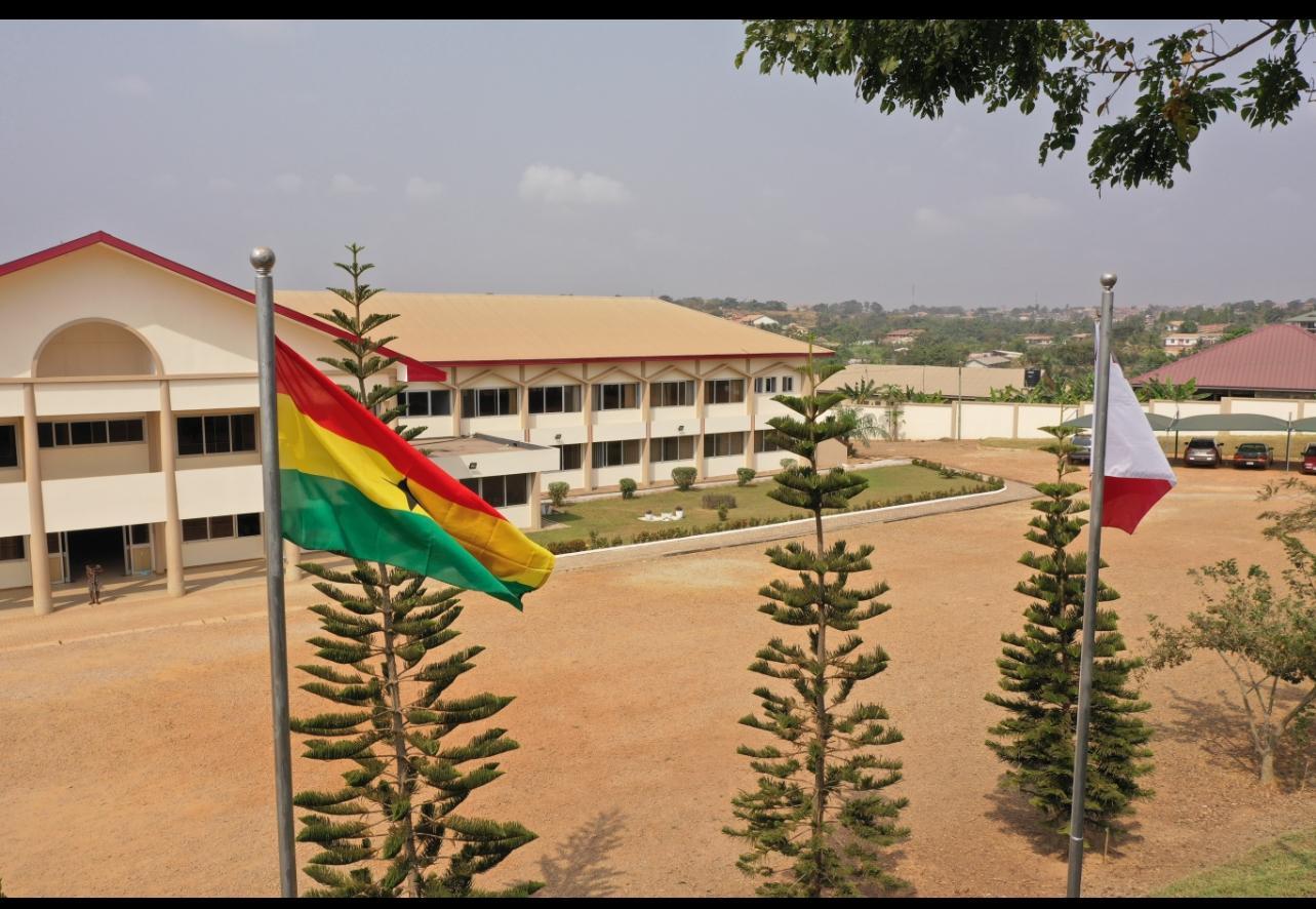 The Maltese flag flies alongside the Ghanian flag at the hospital&rsquo;s entrance.