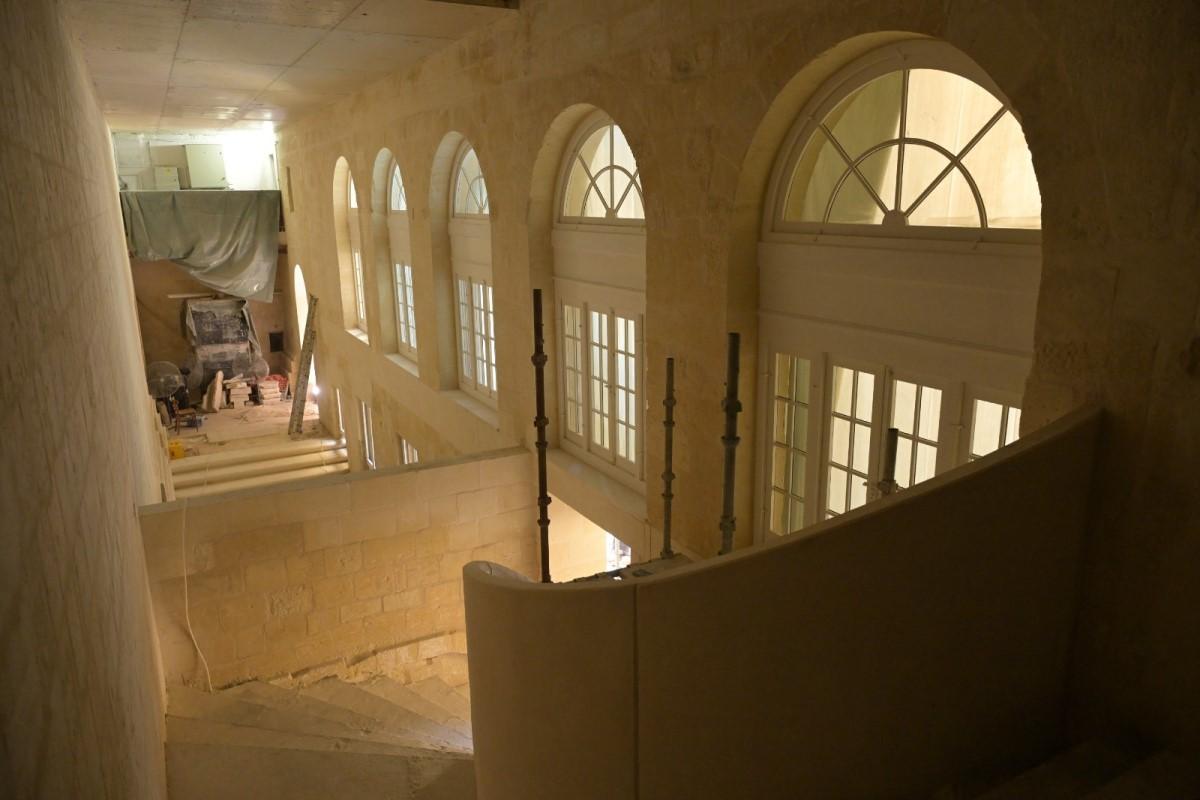 Exiting the Tapestry Chamber via the spiral staircase. Photos: Matthew Mirabelli
