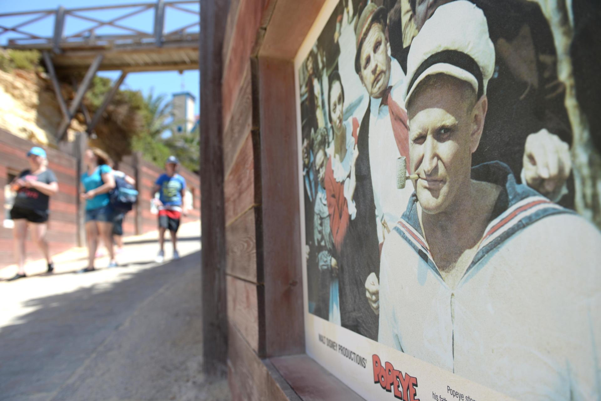 Posters for Popeye adorn the set. Photo: Matthew Mirabelli