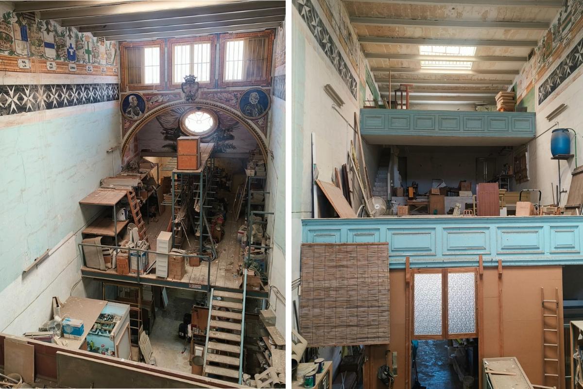 The theatre could sit 335 people across the stalls and two galleries and is still adorned with frescoes painted by Salvu Asterita. Photos: Żabbar Local Council