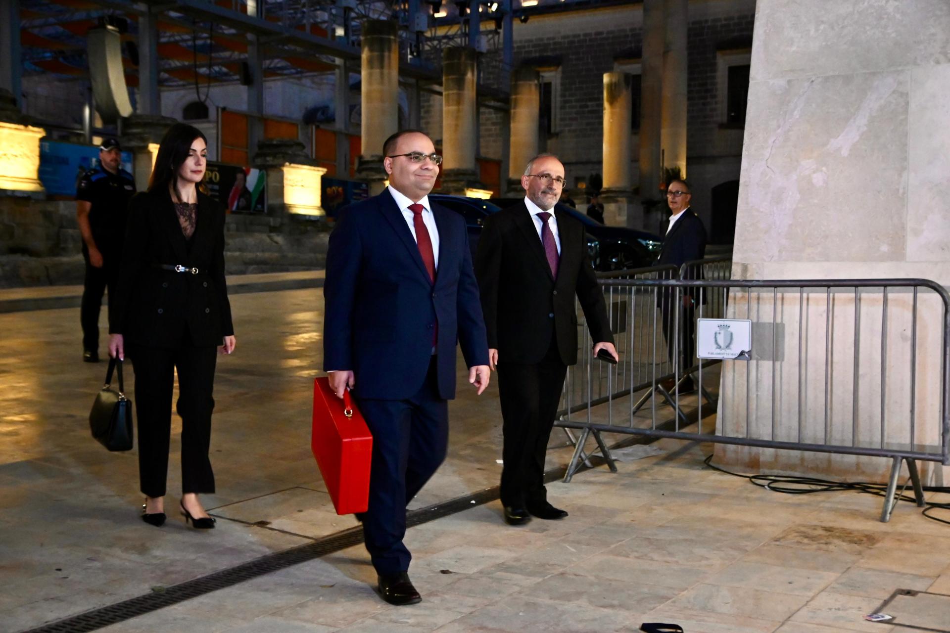 Clyde Caruana walks into parliament. Photo: Chris Sant Fournier