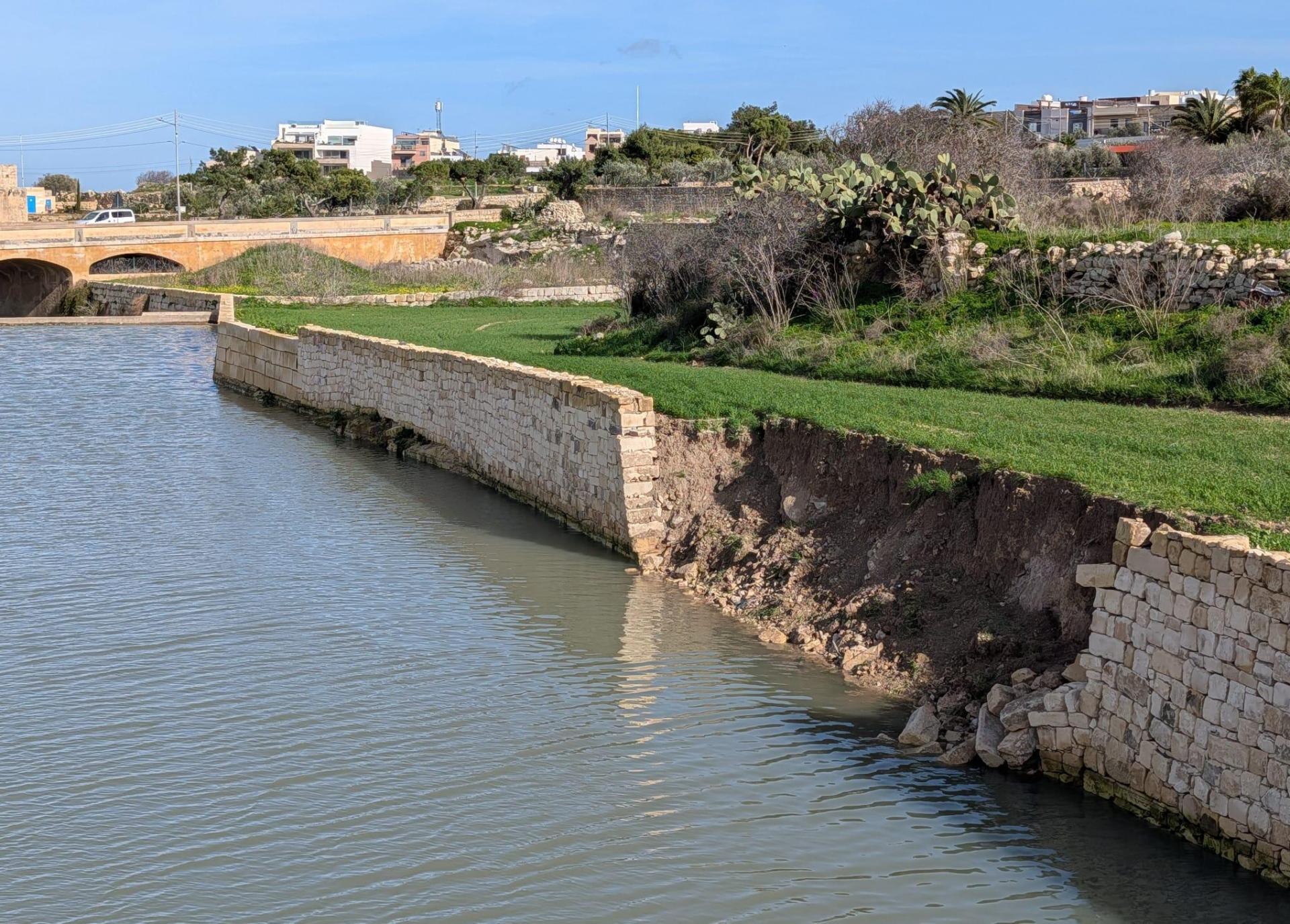 A photo of the partially collapsed wall taken on Saturday. Photo: Chris Sant Fournier