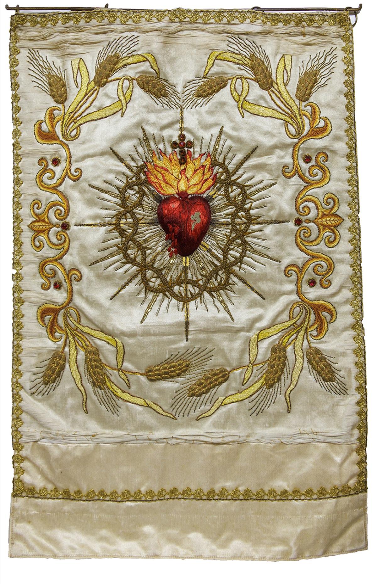 A fine hand-woven golden embroidery exhibit.