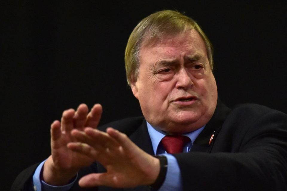 Former Labour Party deputy prime minister John Prescott speaks at a campaign event for Andy Burnham, Labour party leadership candidate in London on August 24, 2015.