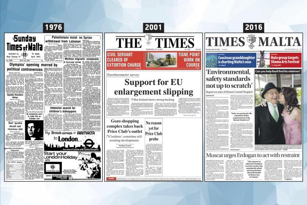 July 18: The front page of Times of Malta 10, 25 and 50 years ago